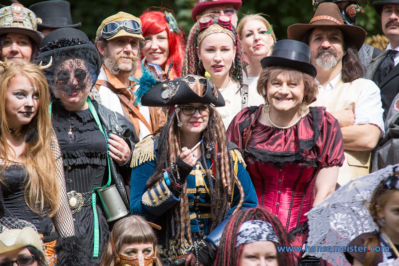 Happy steampunkers at the Workhouse