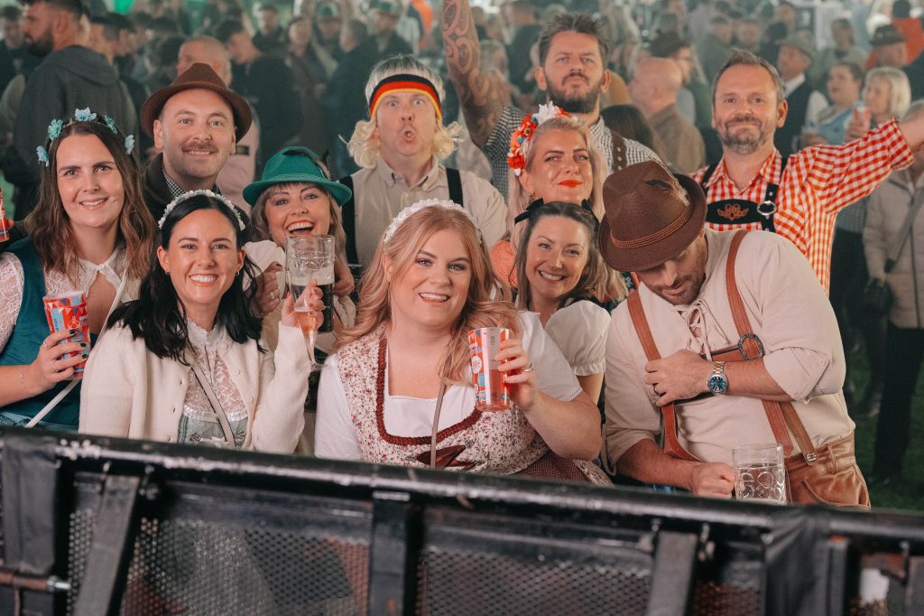 Festival goers enjoying Shropshire Oktoberfest